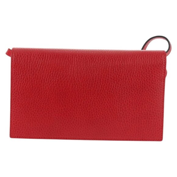 GUCCI Shoulder Wallet Swing Leather Red Gold 368231 534563 Auth BA5829V - Picture 3 of 16